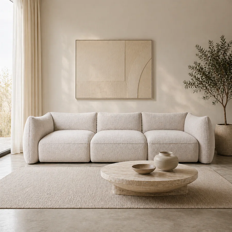 Jasna sofa w aranżacji salonu z oferty Furniture Story
