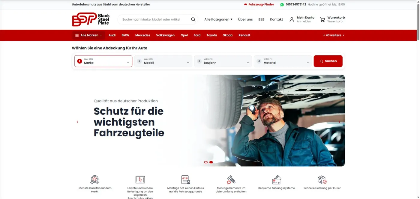 Podgląd strony głównej BSplate