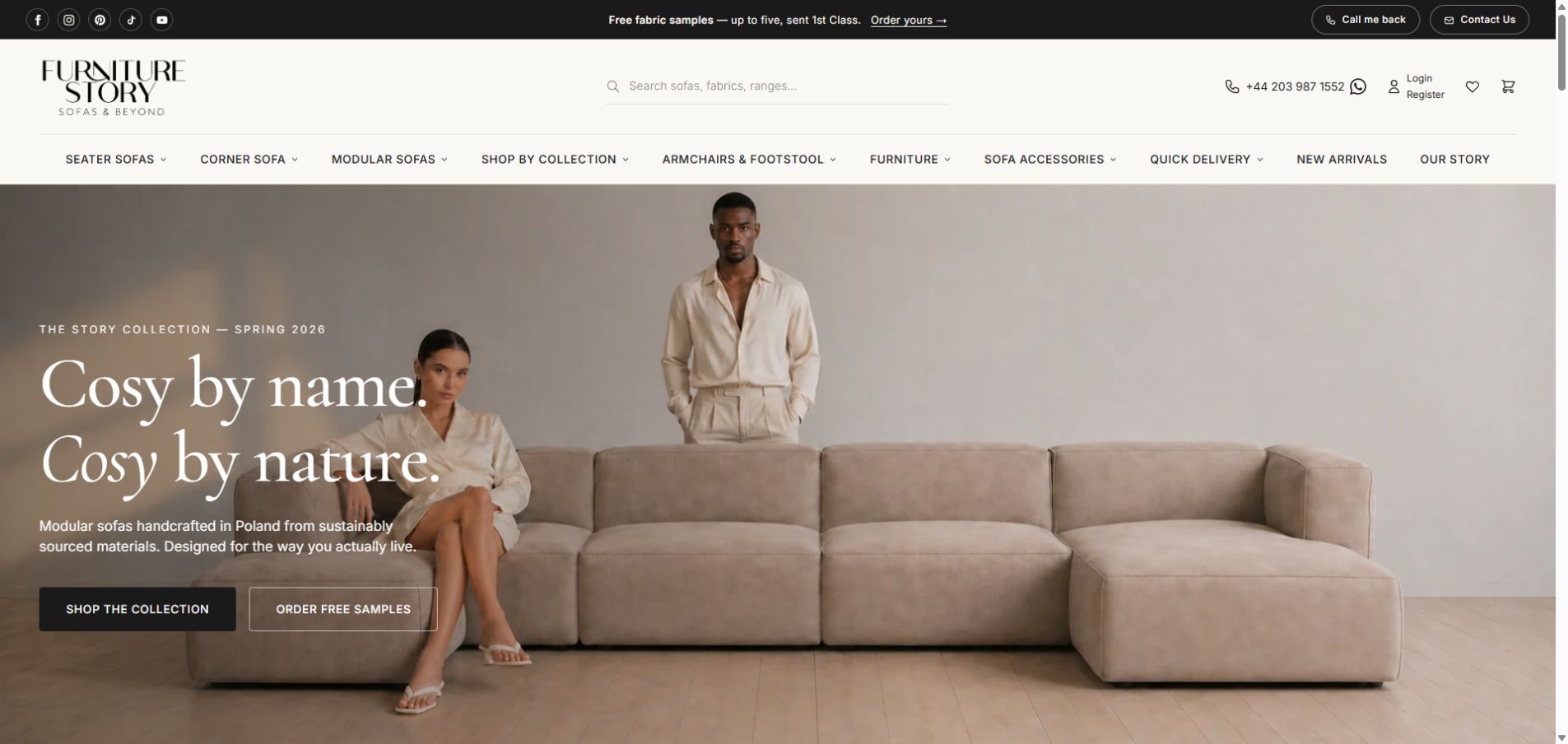 Podgląd strony głównej Furniture Story